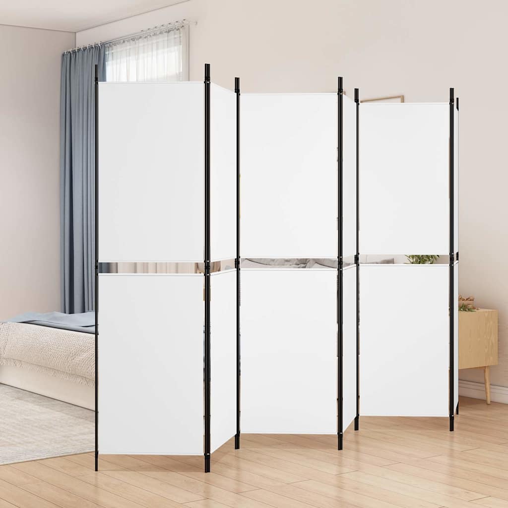Vidaxl kamerscherm met 6 panelen 300x180 cm stof wit