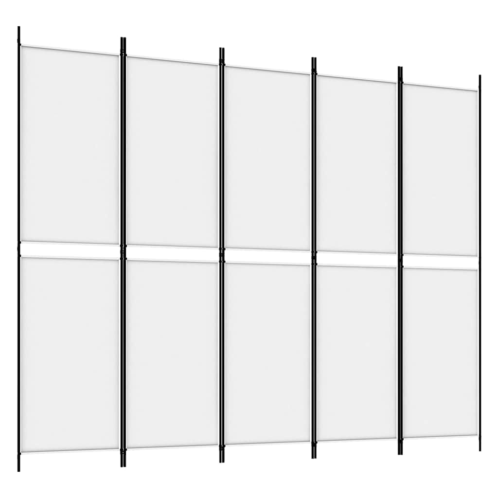 Vidaxl kamerscherm met 5 panelen 250x200 cm stof wit