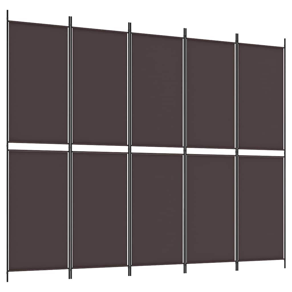 Vidaxl kamerscherm met 5 panelen 250x200 cm stof bruin