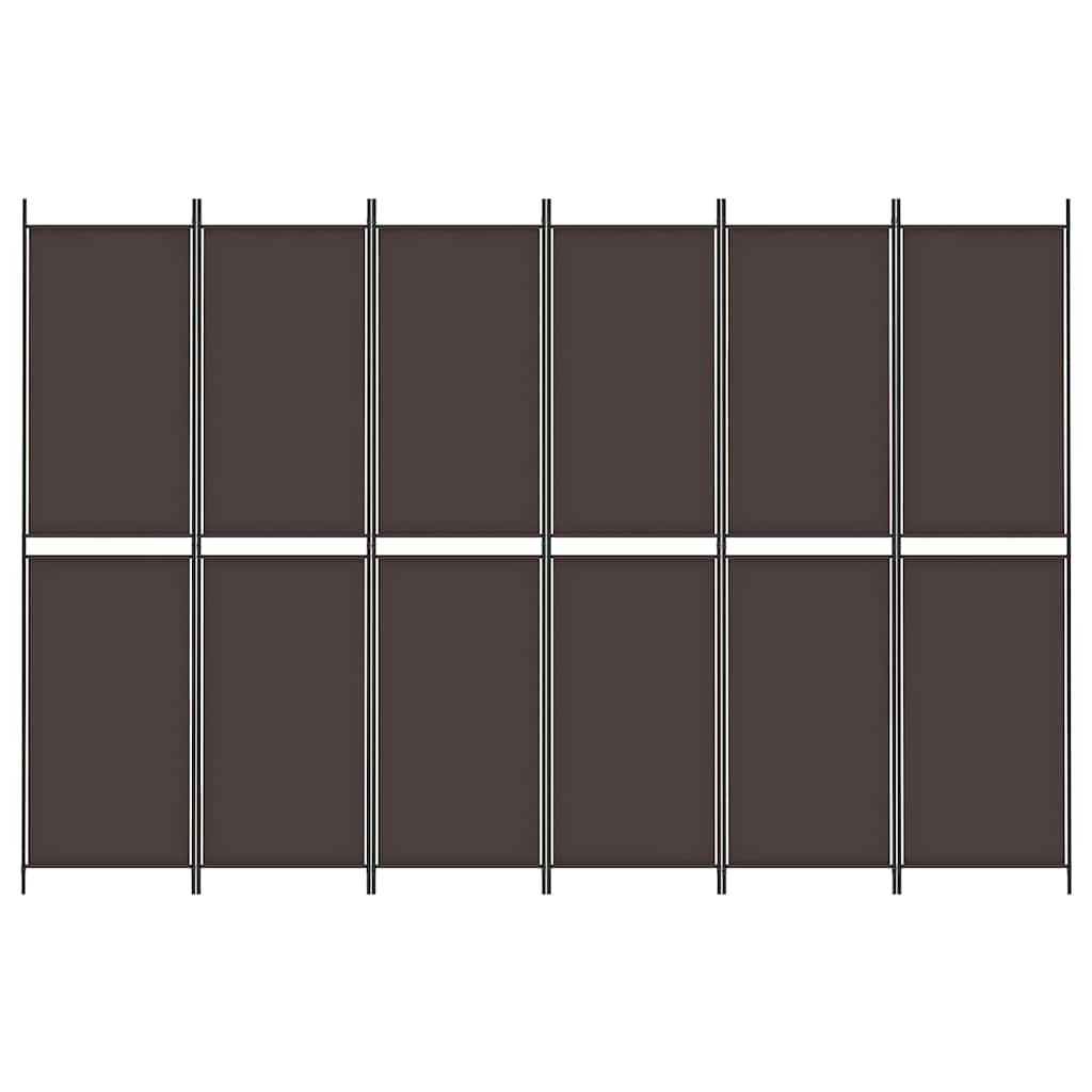 Vidaxl kamerscherm met 6 panelen 300x200 cm stof bruin