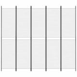 Vidaxl kamerscherm met 5 panelen 250x220 cm stof wit