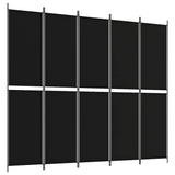 Vidaxl kamerscherm met 5 panelen 250x220 cm stof zwart