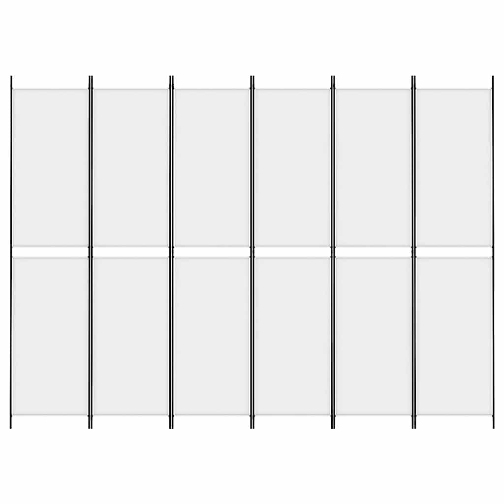 Vidaxl kamerscherm met 6 panelen 300x220 cm stof wit