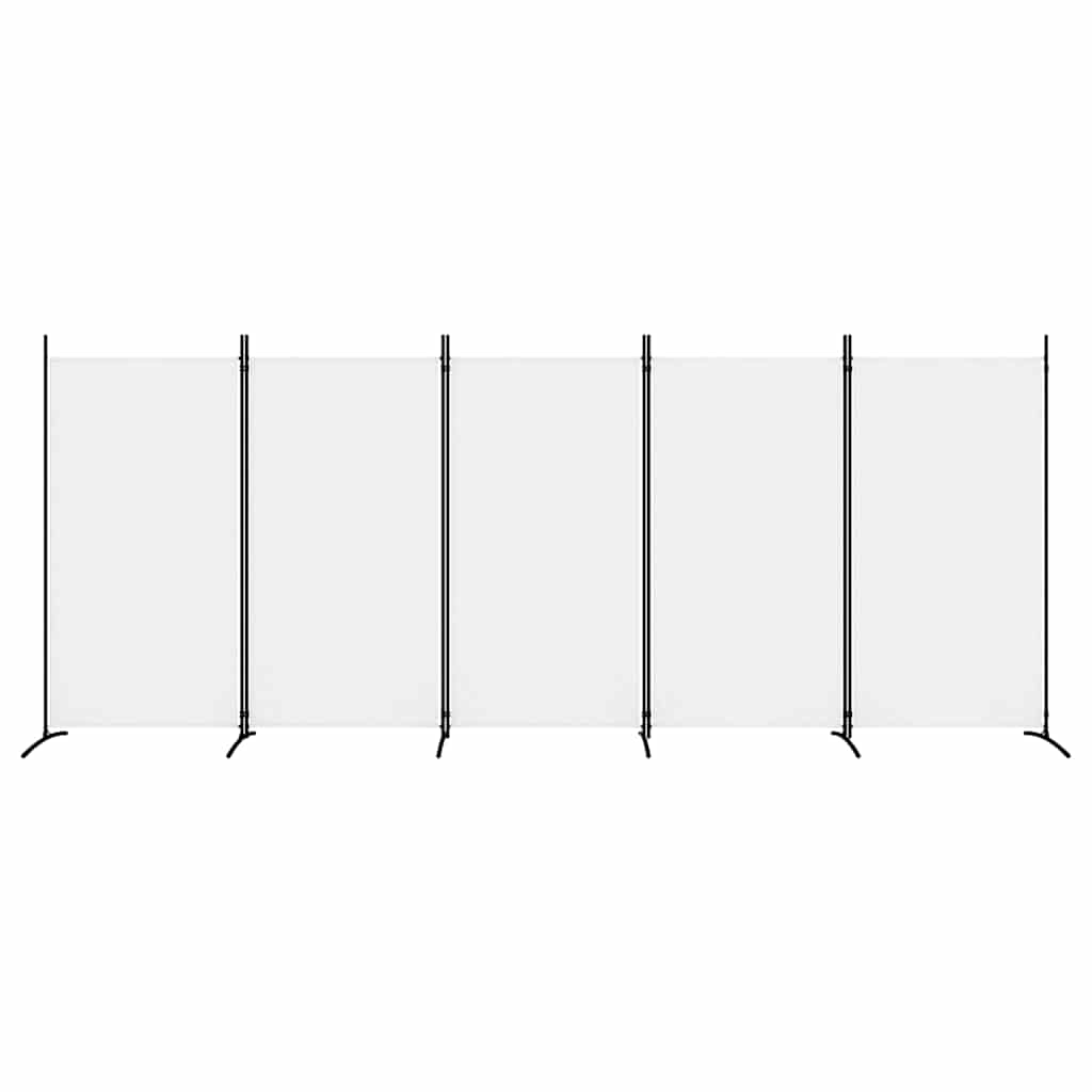 Vidaxl kamerscherm met 5 panelen 433x180 cm stof wit