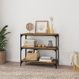 Vidaxl boekenkast 80x33x70,5 cm hout en staal gerookt eikenkleur