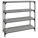 Vidaxl boekenkast 100x33x100 cm hout en staal grijs sonoma eikenkleur
