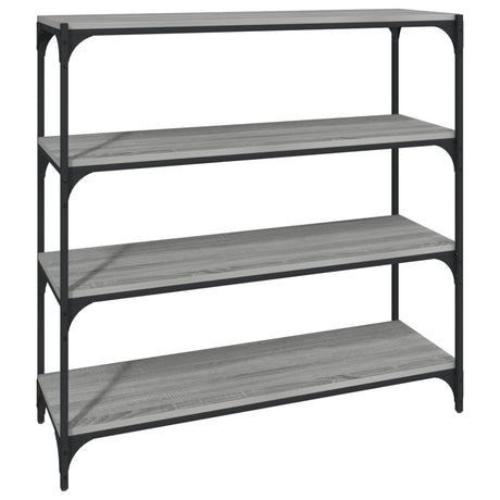 Vidaxl boekenkast 100x33x100 cm hout en staal grijs sonoma eikenkleur
