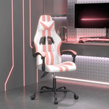 Vidaxl gamestoel draaibaar kunstleer wit en roze