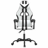 Vidaxl gamestoel draaibaar kunstleer wit en zwart