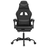 Vidaxl gamestoel draaibaar met voetensteun kunstleer zwart