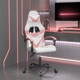 Vidaxl gamestoel draaibaar kunstleer wit en roze