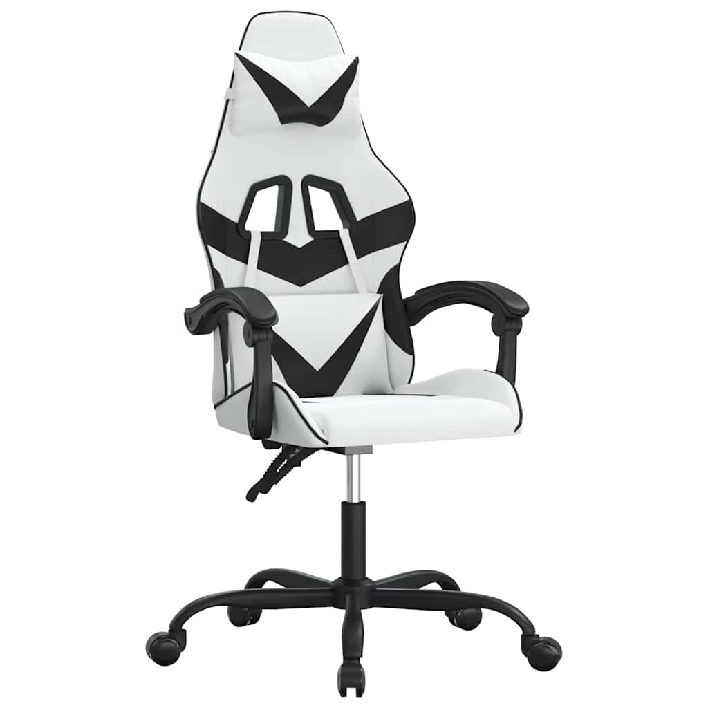 Vidaxl gamestoel draaibaar kunstleer wit en zwart