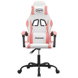 Vidaxl gamestoel draaibaar kunstleer wit en roze