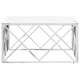 Vidaxl salontafel 80x80x40 cm roestvrij staal en glas zilverkleurig
