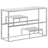Vidaxl wandtafel roestvrijstaal en gehard glas zilverkleurig