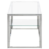Vidaxl salontafel roestvrijstaal en gehard glas zilverkleurig