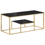 Vidaxl salontafel roestvrijstaal en gehard glas goudkleurig