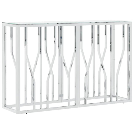 Vidaxl wandtafel 110x30x70 cm roestvrij staal en glas zilverkleurig