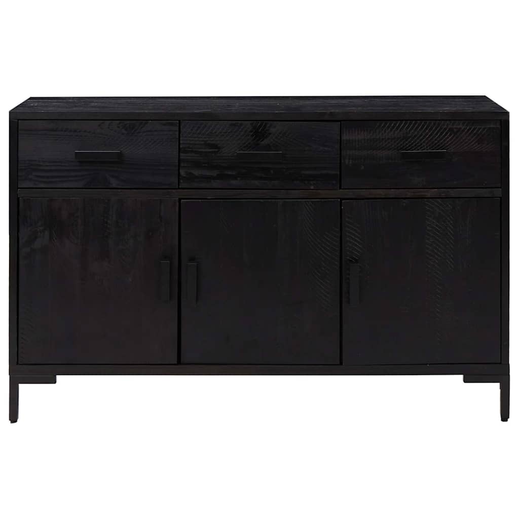 Vidaxl dressoir 110x35x70 cm massief grenenhout zwart