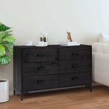 Vidaxl dressoir 110x35x70 cm massief grenenhout zwart