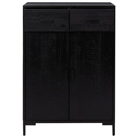Vidaxl schoenenkast 75x40x110 cm massief grenenhout zwart