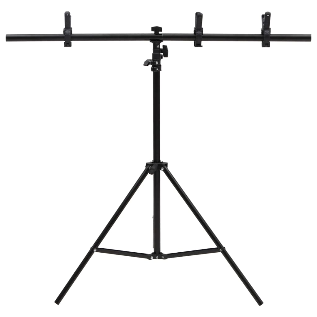 VidaXL Achtergrondstandaard T-vormig 91x60x(70-200) cm zwart