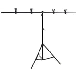 Vidaxl achtergrondstandaard t-vormig 151x60x(70-200) cm zwart