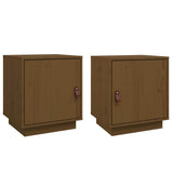 Vidaxl nachtkastjes 2 st 40x34x45 cm massief grenenhout honingbruin