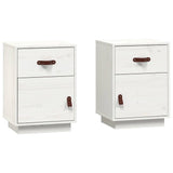 Vidaxl nachtkastjes 2 st 40x34x55 cm massief grenenhout wit