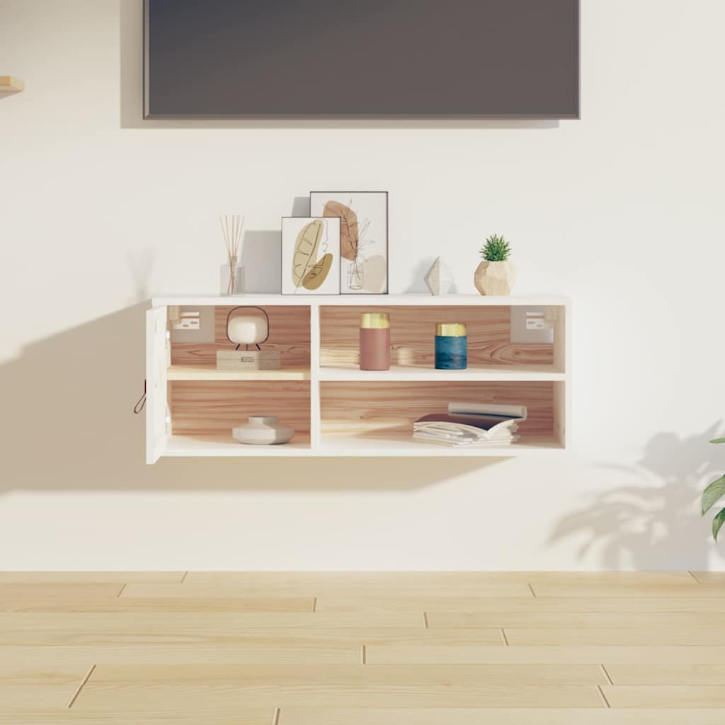 Vidaxl wandkast 80x30x30 cm massief grenenhout wit