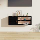 Vidaxl wandkast 80x30x30 cm massief grenenhout zwart