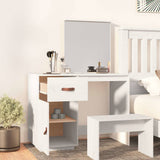 Vidaxl kaptafel 95x50x134 cm massief grenenhout wit
