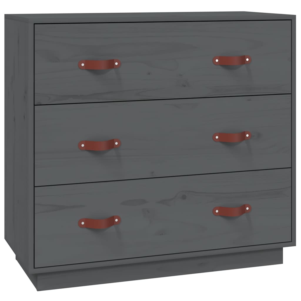 Vidaxl dressoir 80x40x75 cm massief grenenhout grijs