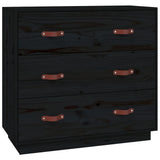 Vidaxl dressoir 80x40x75 cm massief grenenhout zwart