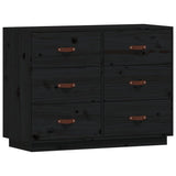 Vidaxl dressoir 100x40x75 cm massief grenenhout zwart