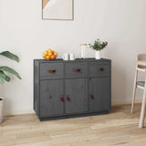 Vidaxl dressoir 100x40x75 cm massief grenenhout grijs