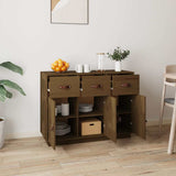 Vidaxl dressoir 100x40x75 cm massief grenenhout honingbruin
