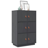Vidaxl hoge kast 67x40x108,5 cm massief grenenhout grijs