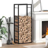 Vidaxl haardhoutrek 50x28x132 cm staal matzwart