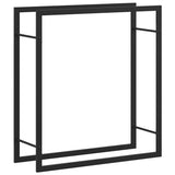 Vidaxl haardhoutrek 80x28x86 cm staal matzwart