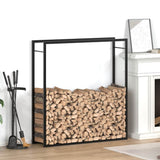 Vidaxl haardhoutrek 110x28x116 cm staal matzwart