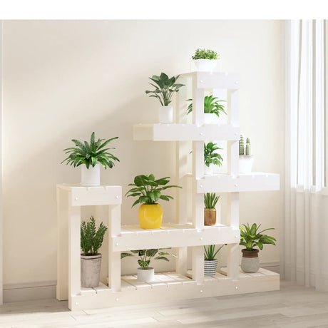 Vidaxl plantenstandaard 92x25x97 cm massief grenenhout wit