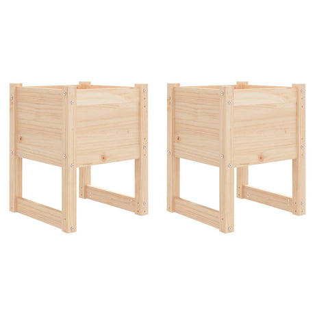 Vidaxl plantenbakken 2 st 40x40x52,5 cm massief grenenhout