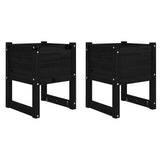 Vidaxl plantenbakken 2 st 40x40x52,5 cm massief grenenhout zwart