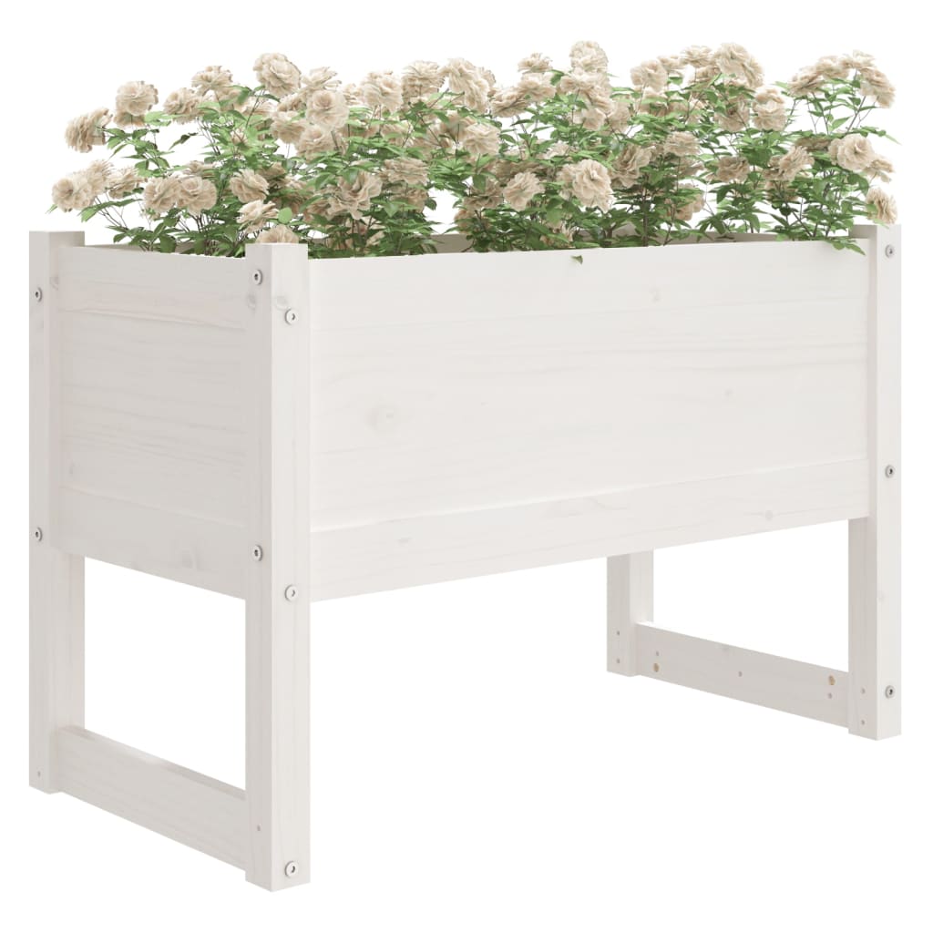 Vidaxl plantenbak 78x40x52 cm massief grenenhout wit