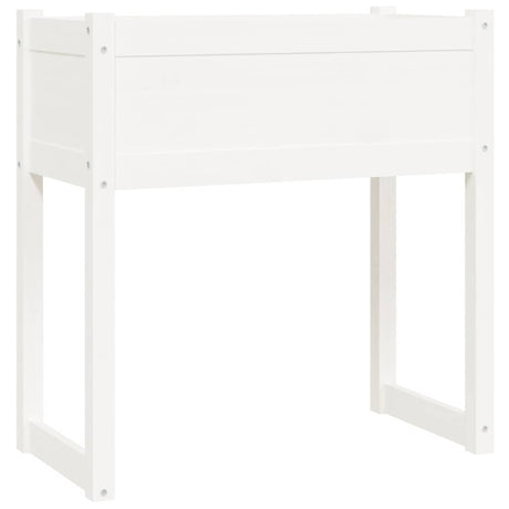 Vidaxl plantenbak 78x40x81 cm massief grenenhout wit