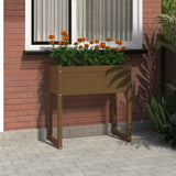 Vidaxl plantenbak 78x40x81 cm massief grenenhout honingbruin