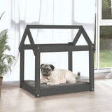 Vidaxl hondenmand 71x55x70 cm massief grenenhout grijs