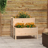 Vidaxl plantenbak 84,5x84x75 cm massief grenenhout