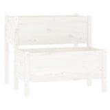 Vidaxl plantenbak 84,5x84x75 cm massief grenenhout wit